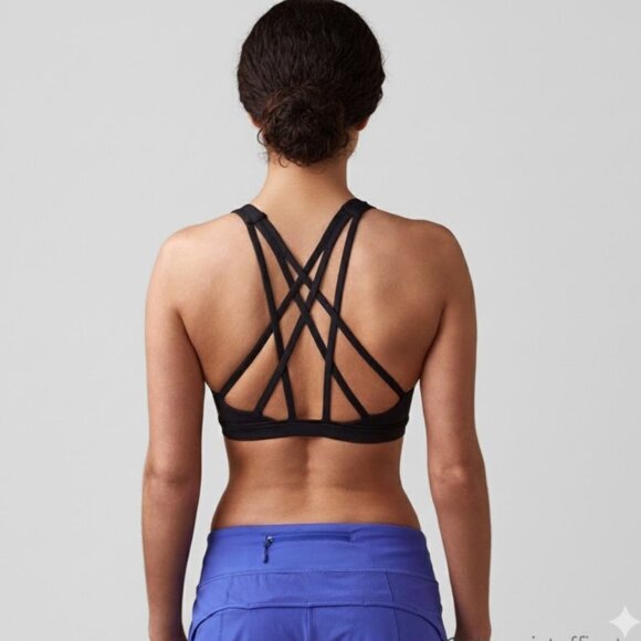 lululemon athletica Other - EXCELLENT Lululemon Free To Be Serene Black Sports Bra 6 C/D Cup Strappy Back